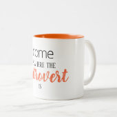 Funny "Zuhause is where the Introvert is" Zitat-Ta Zweifarbige Tasse (VorderseiteRechts)