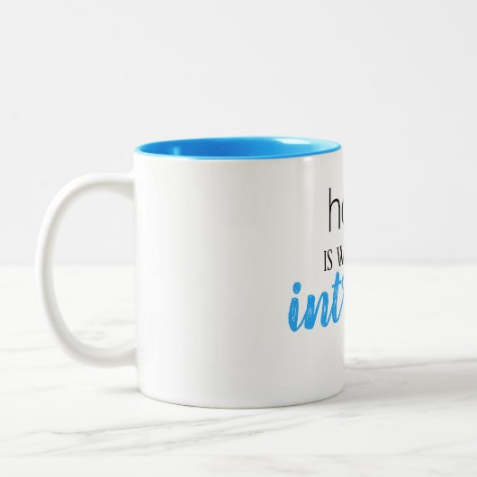 Funny "Zuhause is where the Introvert is" Zitat-Ta Zweifarbige Tasse (Links)