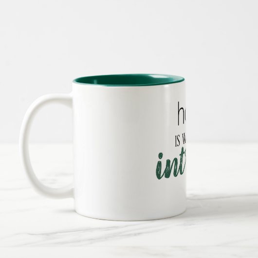 Funny "Zuhause is where the Introvert is" Zitat-Ta Zweifarbige Tasse (Links)