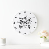 Funny Zuhause Office Niedliches Zitat Brush Skript Große Wanduhr (Zuhause)