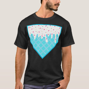 Funny Zuhause Plate Tropfen - Ice Cream Softball B T-Shirt