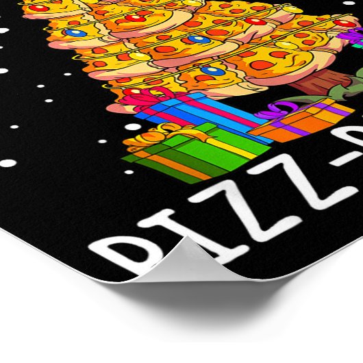 Funny Zza Christmas Tree Shirt Men Kids Zza Lover  Poster (Ecke)