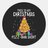 Funny Zza Christmas Tree Shirt Men Kids Zza Lover  Runder Aufkleber (Vorderseite)