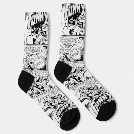 'FUNNYMAN' Action Comic Strip Socken (Rechts)