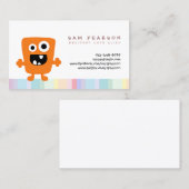 FunnyTitle Niedlich Orange Monster Alien Kids Name Visitenkarte (Vorne/Hinten)