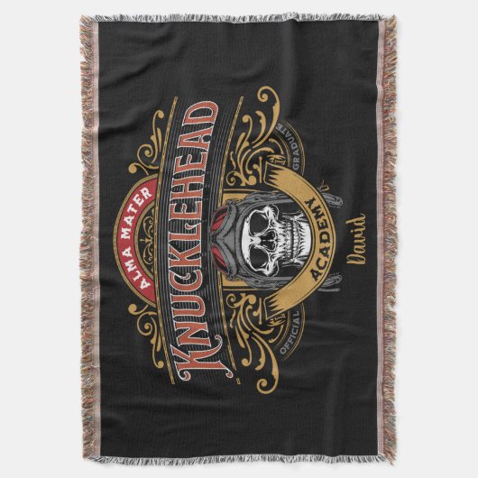 FunnyVintage Knucklehead Academy Skull Decke (Vorderseite Vertikal)
