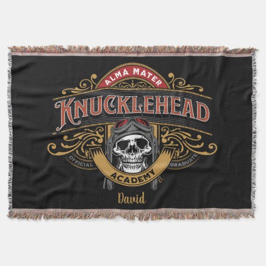 FunnyVintage Knucklehead Academy Skull Decke (Vorderseite)