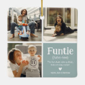 Funtie 3 FotoCollage Definition Niedliches Weihnac Keramikornament (Rückseite)