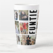 Funtie Auntie Foto Collage Latte Tasse (Vorderseite)