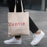 Funtie Definition Herz Foto Back Auntie Tragetasche<br><div class="desc">Hier ist ein schönes Geschenk für Ihre Tante aus ihrer Nichte! Sie lächelt jedes Mal,  wenn sie in den Laden geht! Achten Sie darauf,  ein Lieblingsfoto von Ihnen beiden hochzuladen!</div>