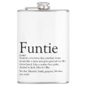 Funtie Definition Sprichwort Funny Auntie Flachmann (Vorderseite)