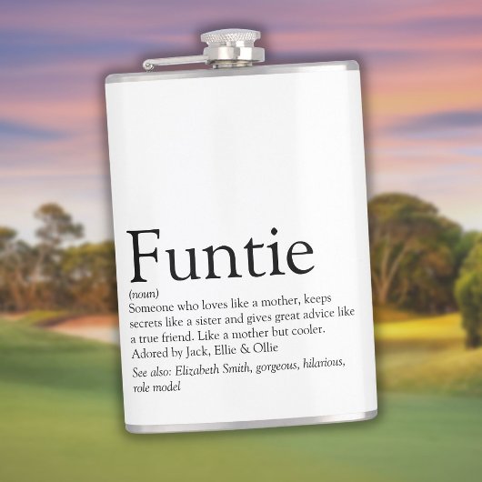 Funtie Definition Sprichwort Funny Auntie Flachmann