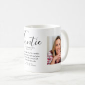 Funtie Elegantes Script Spaß Tante Quote Foto Kaffeetasse (VorderseiteRechts)