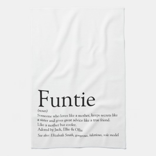 Funtie, Tante, Tante Definition modern Geschirrtuch (Vertikal)