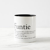 Funtie, Tante, Tante Definition Moderner Spaß Zweifarbige Tasse (Mittel)