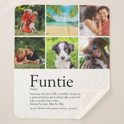 Funtie Tante Tante Modern Foto Collage Sherpadecke (Vorderseite)