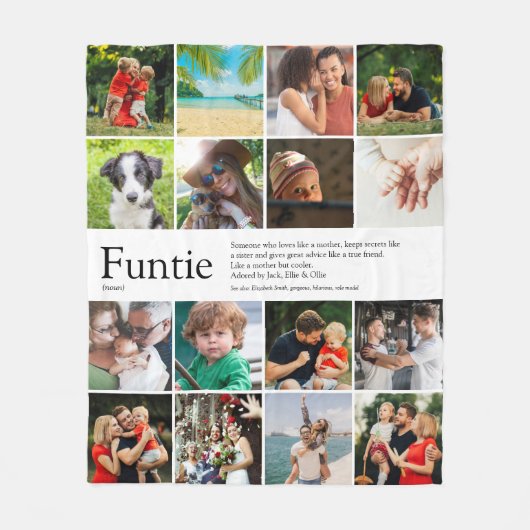 Funtie Tante Tuntie Definition Foto Collage Fleecedecke (Vorderseite)