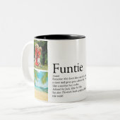 Funtie Tante Tuntie Definition Foto Collage Zweifarbige Tasse (Vorderseite Links)