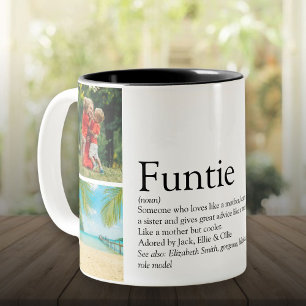 Funtie Tante Tuntie Definition Foto Collage Zweifarbige Tasse