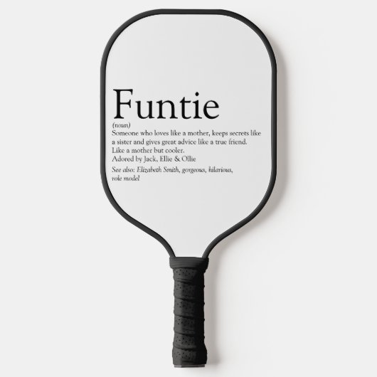 Funtie Tante Tuntie Definition Moderner Spaß Pickleball Schläger (Vorderseite)