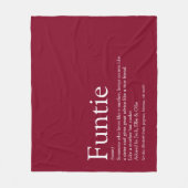 Funtie Tunt Tuntie Definition Burgund Fleecedecke (Vorderseite)