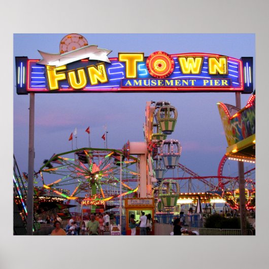 Funtown Pier im Lights Poster (Vorne)