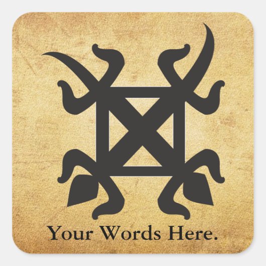 Funtunfunefu | Adinkra-Symbol der Einheit Demokrat Quadratischer Aufkleber (Vorderseite)