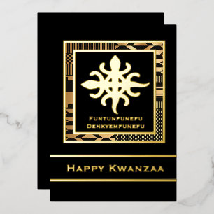 Funtunfunefu Denkyemfunefu Happy Kwanzaa Folien Feiertagskarte
