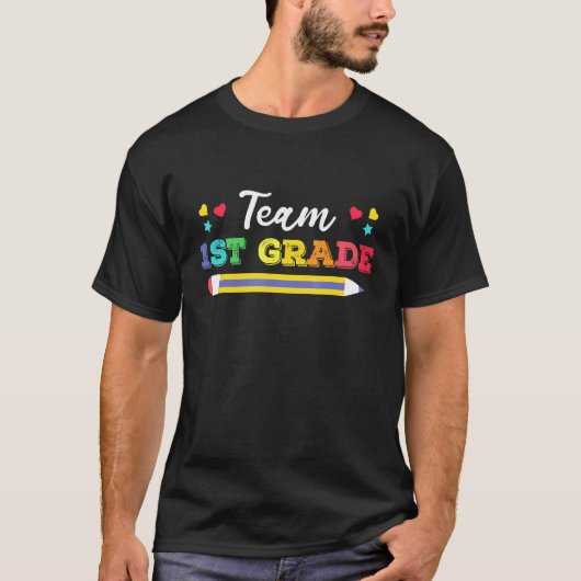 Funy Niedlich Pencil Team 1. Klasse T-Shirt (Vorderseite)