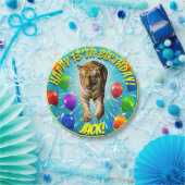 Funy Tiger Balloon Geburtstag Pappteller (Party)