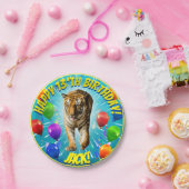 Funy Tiger Balloon Geburtstag Pappteller (Party)