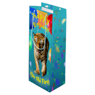 Funy Tiger Balloon Geburtstagskarte Geschenktüte Für Weinflaschen