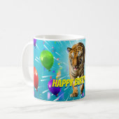 Funy Tiger Party Ballon Explosion Geburtstag Kaffeetasse (Vorderseite Links)