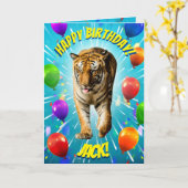 Funy Tiger Party Ballon Explosion Geburtstag Karte (Gelbe Blume)