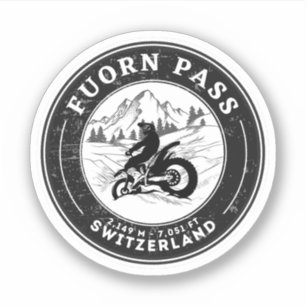 Fuorn Pass - Ofenpass - Schweiz - Alpen Aufkleber