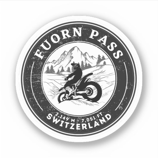 Fuorn Pass - Ofenpass - Schweiz - Alpen Aufkleber (Vorderseite)