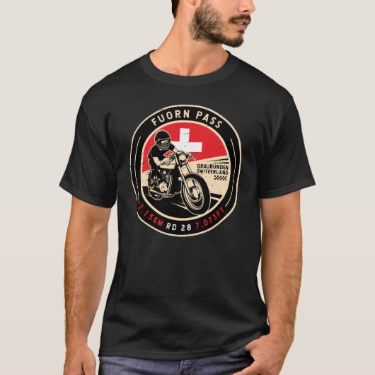 Fuornpass | Schweiz | Motorrad T-Shirt (Vorderseite)