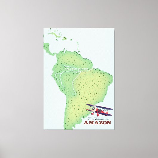 Für Abenteuer Amazon Regenwald Brasilien Karte Leinwanddruck (Vorderseite)
