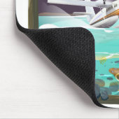 Für Abenteuer! Flugzeug-Reiseplakat Mousepad (Ecke)