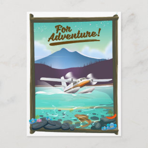 Für Abenteuer! Meerflugzeug-Reiseplakat Postkarte