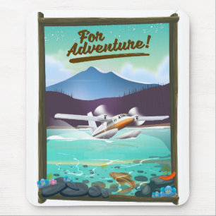 Für Abenteuer! Seaplane-Werbeplakat Mousepad
