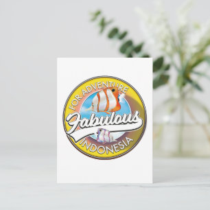 Für Adventure Fabulous Indonesia Logo Postkarte