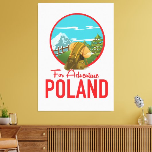 Für Adventure Poland Reiselogo Leinwanddruck (Insitu (Wohnzimmer))