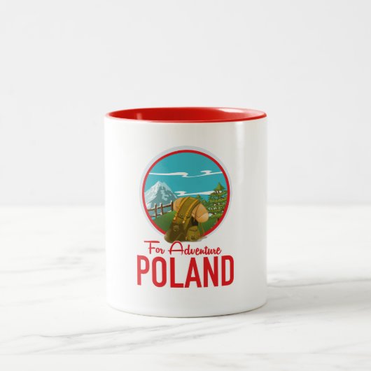 Für Adventure Poland Reiselogo Zweifarbige Tasse (Mittel)