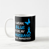 Für ALS-Bewusstsein Blauer Ehemann Kaffeetasse (Links)