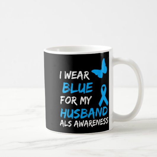 Für ALS-Bewusstsein Blauer Ehemann Kaffeetasse (Rechts)