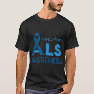 für ALS-Bewusstsein im Mai Blue Ribbon T-Shirt