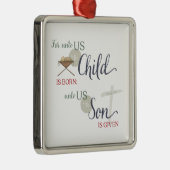 Für an uns ist ein Kind geboren Silbernes Ornament (Rechts)