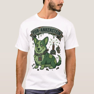 Für Ankenstein Halloween Grün Corgi Hund Tesla Coi T-Shirt