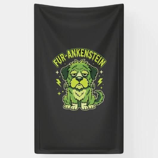 Fur-Ankenstein Lustiger Frankenstein Hund Hallowee Banner (Vertikal)